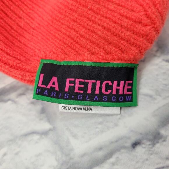 La Fetiche Mikey Pure New Wool Neon Ribbed Beanie made in Scotland Collab France main image 5